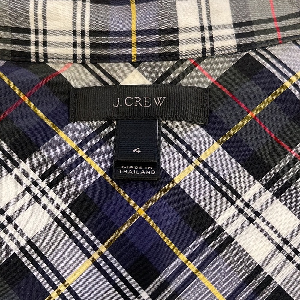 J. Crew Perfect navy tartan plaid shirt - Picture 8 of 12